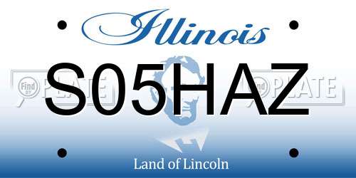 S05HAZ Illinois License Plate
