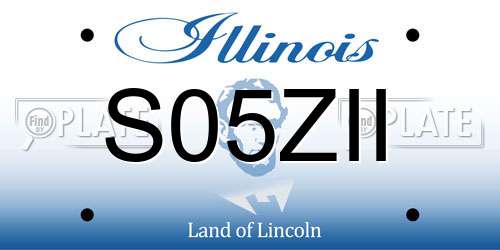 S05ZII Illinois License Plate