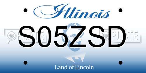S05ZSD Illinois License Plate