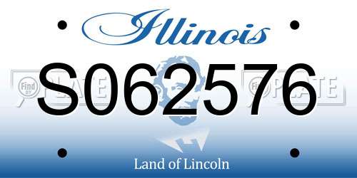 S062576 Illinois License Plate