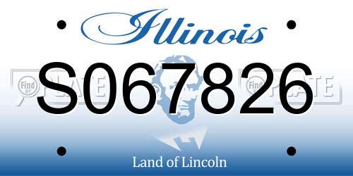 S067826 Illinois License Plate