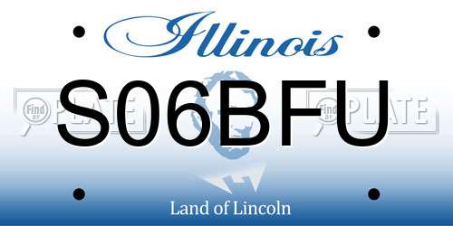 S06BFU Illinois License Plate