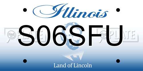 S06SFU Illinois License Plate