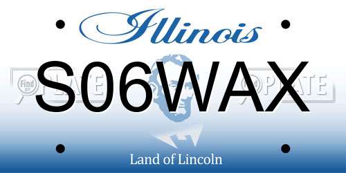 S06WAX Illinois License Plate
