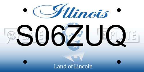 S06ZUQ Illinois License Plate