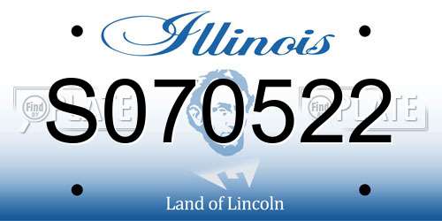 S070522 Illinois License Plate