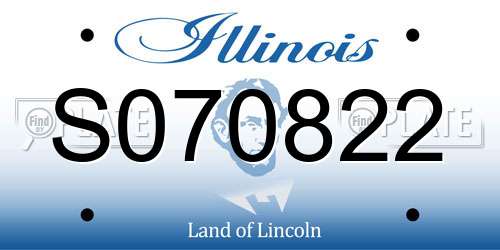 S070822 Illinois License Plate