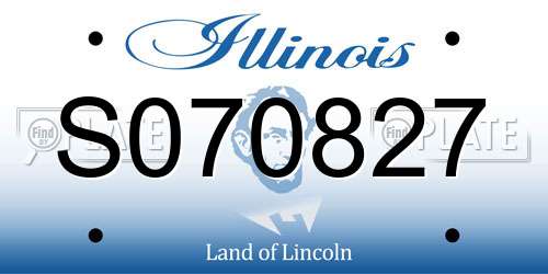 S070827 Illinois License Plate