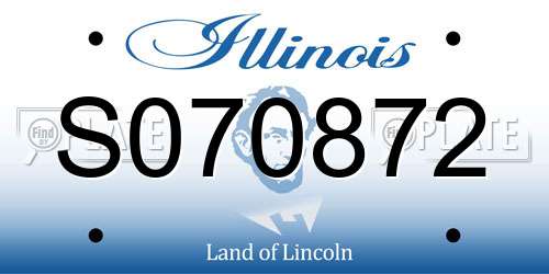 S070872 Illinois License Plate