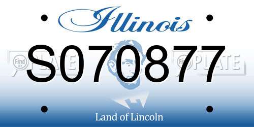 S070877 Illinois License Plate