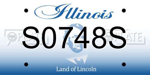 S0748S Illinois License Plate