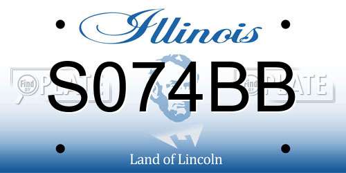 S074BB Illinois License Plate