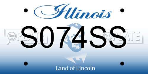S074SS Illinois License Plate