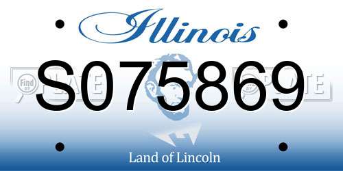 S075869 Illinois License Plate