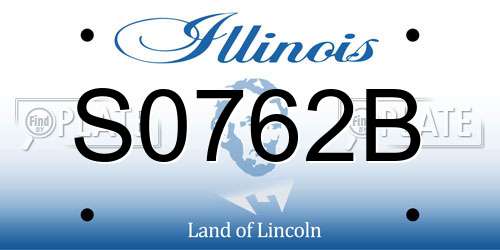 S0762B Illinois License Plate