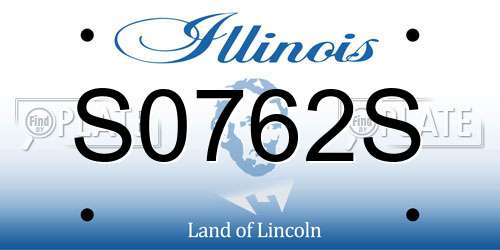 S0762S Illinois License Plate