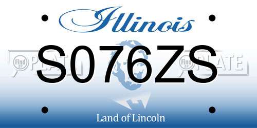 S076ZS Illinois License Plate