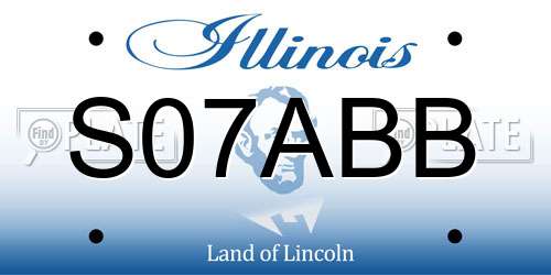 S07ABB Illinois License Plate
