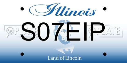 S07EIP Illinois License Plate