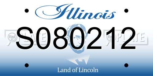 S080212 Illinois License Plate