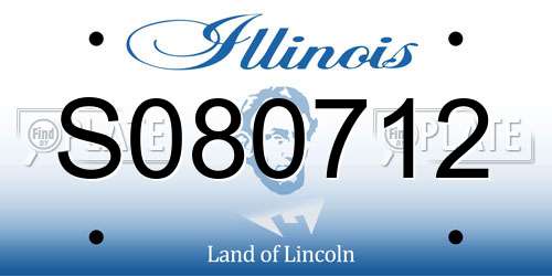S080712 Illinois License Plate