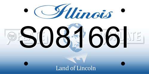 S08166I Illinois License Plate