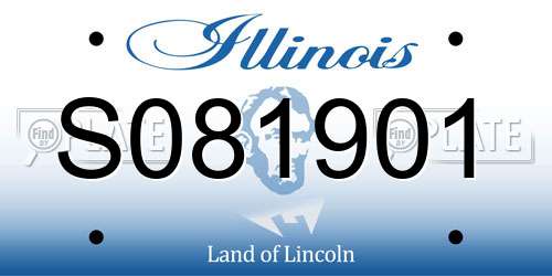 S081901 Illinois License Plate