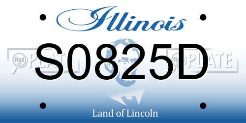 S0825D Illinois License Plate