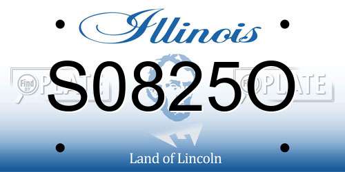 S0825O Illinois License Plate