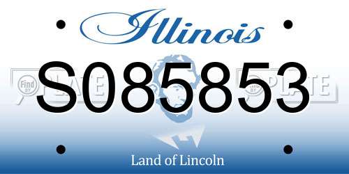 S085853 Illinois License Plate