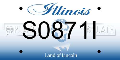 S0871I Illinois License Plate