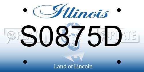 S0875D Illinois License Plate