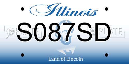 S087SD Illinois License Plate