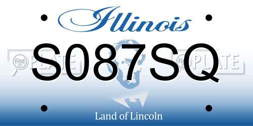 S087SQ Illinois License Plate