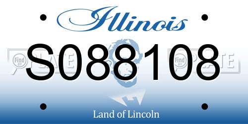 S088108 Illinois License Plate