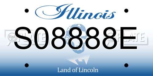 S08888E Illinois License Plate