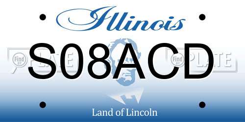 S08ACD Illinois License Plate