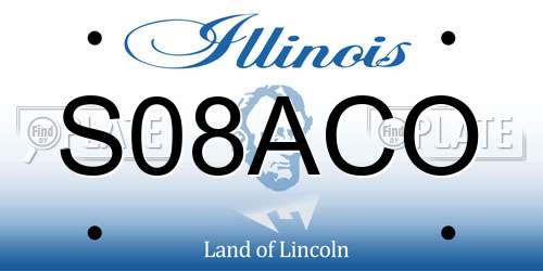 S08ACO Illinois License Plate