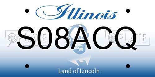 S08ACQ Illinois License Plate