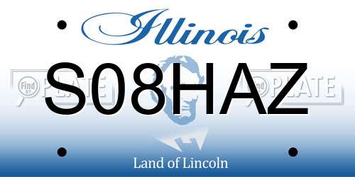 S08HAZ Illinois License Plate