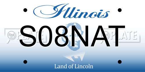 S08NAT Illinois License Plate