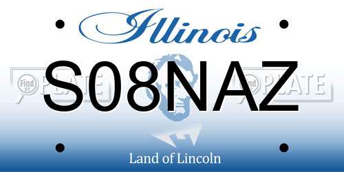 S08NAZ Illinois License Plate