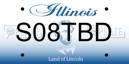S08TBD Illinois License Plate