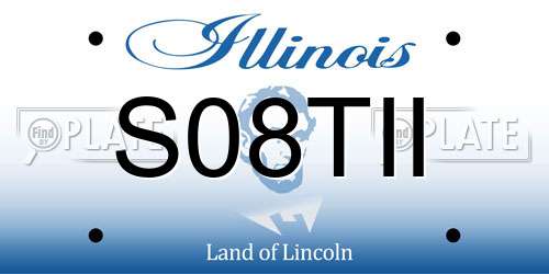 S08TII Illinois License Plate