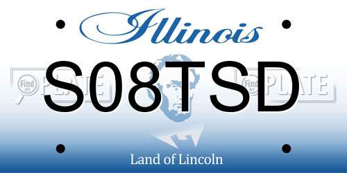 S08TSD Illinois License Plate