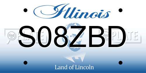 S08ZBD Illinois License Plate