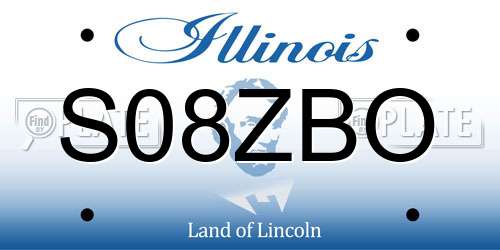 S08ZBO Illinois License Plate