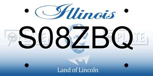 S08ZBQ Illinois License Plate