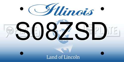 S08ZSD Illinois License Plate
