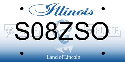 S08ZSO Illinois License Plate